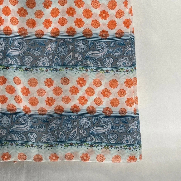 LuLaRoe Cover Up Womens Sz S Shirley Kimono Paisley Open Front Sheer Orange Blue - Picture 9 of 11